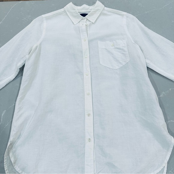 J.CREW long sleeve button-down in linen-cotton blend / White / Women's Size 10 - Picture 4 of 13